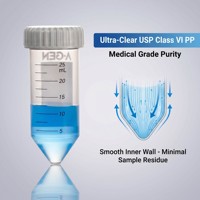 Tube à centrifuger en plastique de 25 ml, stérile, design citron, emballé en sachet, consommables de laboratoire jetables, largement utilisés dans la recherche médicale