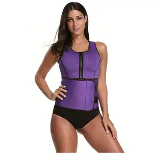 Women waist training body shaper slimming vest with waist shaper corset zip up workout exercise sweat sauna vest