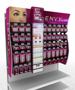 Wholesale Fashionable Cosmetics Store Makeup Exhibition Rack With Light Eyelash Showcase Cabinet Shelf Cosmetic Display Stand