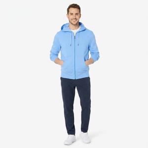 Sweat à capuche zippé en coton premium pour homme, respirant, tricoté, logo personnalisable, fabriqué au Pakistan, idéal pour la gym et les vêtements de sport - Product Image 1