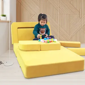 Saien prezzo di fabbrica regali per bambini giocano divani ad alta densità blocchi di schiuma in pelle scamosciata divano soggiorno divano <span class=keywords><strong>mobili</strong></span> - Product Image 3