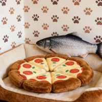 Jouet en peluche personnalisé en forme de tranche de pizza, jouet en peluche pour chien, animal en peluche, jouet en peluche qui couine, jouet interactif qui couine pour animaux de compagnie