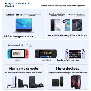 Taşınabilir 14 inç IPS ekran 120Hz 2K ikincil <span class=keywords><strong>LED</strong></span> ekran PS4/anahtarı USB VGA tip-c arayüzü oyun için genişletilmiş dizüstü - Product Image 4