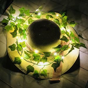 Best Selling 2M 20Led Green Plant Rattan <strong>String</strong> <strong>Light</strong> <strong>Solar</strong> Garland Fairy <strong>Leaf</strong> <strong>String</strong> <strong>Light</strong> Party Home Decor - Product Image 3