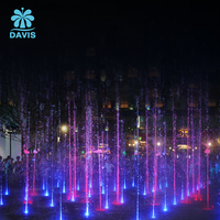 Fontaine sèche extérieure Davis One-Stop Service en acier inoxydable 304 avec lumières LED multicolores, design moderne, garantie de 3 ans pour les parcs