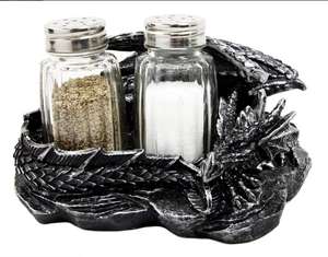 Ensemble shakers et poivre en verre, <span class=keywords><strong>Dragon</strong></span> endormissant, avec support décoratif, figurines pour décor de cuisine médiéval - Product Image 4