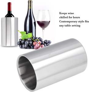 Seau à glace isotherme en acier inoxydable à double paroi de 1600 ml pour champagne et bière – Vente en gros - Product Image 2