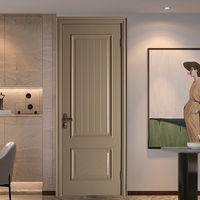 Porte de chambre moderne en bois composite non toxique, insonorisée, résistante à l'humidité, sans peinture, pour une sécurité optimale