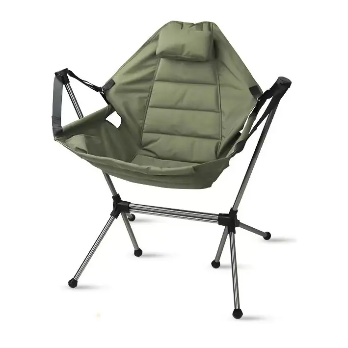 outdoor ultra light durable aluminum frame fishing beach chair relining camping swinging portable folding rocking chairs