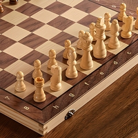 Jeu d'échecs magnétique en bois massif, échiquier pliable, jeu de stratégie portable pour enfants, étudiants, entraînement