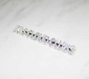 กิ๊บติดผมสุดน่ารักสำหรับเด็กผู้หญิงแบบ<span class=keywords><strong>ยาว</strong></span>ทำจากพลอยเทียมสีเงินแบบกำหนดเองปิ่นปักผมสุดน่ารัก - Product Image 1