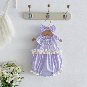 Ensemble assorti <span class=keywords><strong>pour</strong></span> sœurs : Combinaison sans manches et robe à pois violets <span class=keywords><strong>pour</strong></span> bébés et petites filles – Idéal <span class=keywords><strong>pour</strong></span> le quotidien et les séances <span class=keywords><strong>photo</strong></span> de vacances - Product Image 6