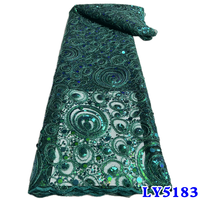 NI.AI nouveau Design luxe broderie fleur séquence Net dentelle Design africain brodé paillettes tissu pour robe de soirée de mariage