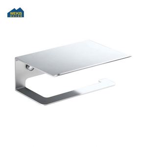 Portarrollos de Papel Higiénico y Toallas de Acero Inoxidable Negro, Moderno, de Pared, para Baño y Cocina, con Repisa para Teléfono Móvil - Product Image 4