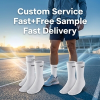 Chaussettes de sport en coton personnalisées pour hommes, vente en gros, logo personnalisé, hiver, unisexe, ODM, respirantes, antidérapantes, pour la course à pied, le basketball, chaussettes mi-mollet