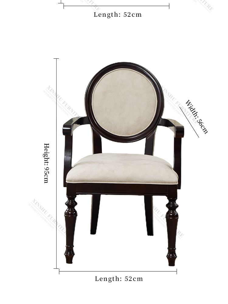American Home Technology Cloth High-end Restaurant Furniture Simple All Solid Wood Negotiation Chair Reception Chair