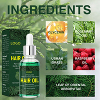 Huile capillaire 30 ml à marque privée, à la glycérine et au romarin, pour la croissance des cheveux, anti-chute, repousse et soin du cuir chevelu