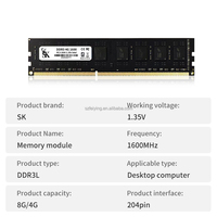 Vente directe d'usine, RAM de bureau PC DDR3 ECC 4 Go 1600 MHz en stock, mémoire 1,5 V