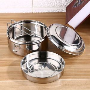 2025 Custom Metal <b>Lunch</b> <b>Box</b> Silver 304 Stainless Steel Round Picnic Accessories <b>Lunch</b> <b>Box</b> for Outside - Product Image 4