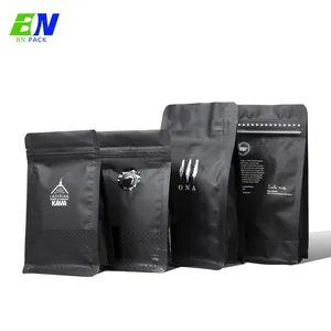 Bag Coffee Bag Fashioned Black Color Garment Zipper Bags Box Bottom 250g Coffee Bean Packaging Bag With Valve