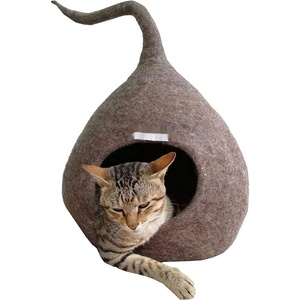 Tempat Tidur Kucing Mewah Ramah Lingkungan Buatan Tangan 100% Wol untuk Kucing Dalam Ruangan - Product Image 5