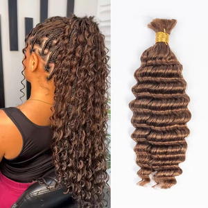 Cabello Humano para Trenzas con Cutícula Alineada, Ondulado Profundo, Cabello Humano Rizado a Granel para Trenzas Bohemias, 100% Cabello Humano para Trenzar - Product Image 5