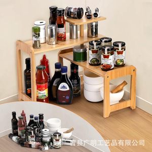Estante de Cocina de Bambú de 3 Niveles, Estante Esquinero Multifuncional, Organizador de Encimera Tipo Soporte - Product Image 4