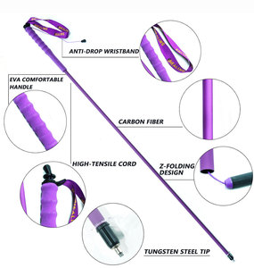 Poste plegable en Z <span class=keywords><strong>de</strong></span> fibra <span class=keywords><strong>de</strong></span> carbono T800, Punta ultraligera <span class=keywords><strong>de</strong></span> carburo <span class=keywords><strong>de</strong></span> tungsteno, bloqueo rápido, 5 secciones, <span class=keywords><strong>Trail</strong></span> Running/senderismo, venta al por mayor - Product Image 3