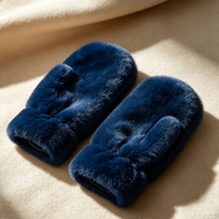 Mitaines en fausse fourrure de lapin pour femmes, en gros, en peluche courte de qualité supérieure, gants thermiques d'hiver, logo personnalisé pris en charge, fournisseur de chapeaux