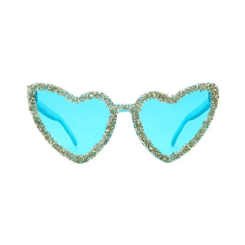 A119 Candy Colored Love Sunglasseseuropese En Amerikaanse Perzik Hart Frameloze Bril Verbonden Oceaanstukken Gebroken Diamant Gezongen