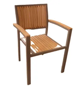 Furnitur taman luar ruangan resor hotel jati sandaran tangan kursi taman jati kursi rumput kayu solid