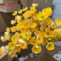 Fleur artificielle CM-DC002 au toucher réel, coquelicot blanc et jaune, pour la décoration de mariage et de la maison