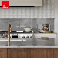 Meuble de rangement Allandcabinet Slim Shaker blanc laqué, armoires de cuisine en bois massif style Shaker blanc, en vrai bois