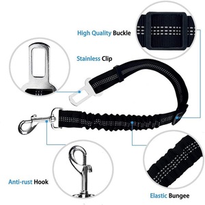 Correa de nailon con hebilla de 13-23 pulgadas, doble cinturón de seguridad ajustable, ecológico, arnés de seguridad para perros, correa de sujeción con gancho y clip para <span class=keywords><strong>coche</strong></span> - Product Image 6