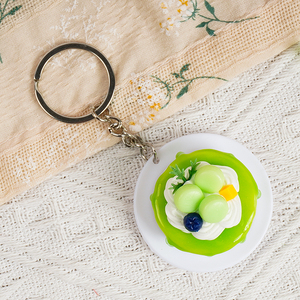 Llaveros de Pastel de Uva Verde - Mini Llaveros de Plástico con Forma de Postre para Regalos, Recuerdos y Accesorios - Product Image 2