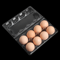 Boîtes en plastique PET à 8 alvéoles pour œufs de caille, emballage en plastique jetable pour œufs, boîtes en plastique blister