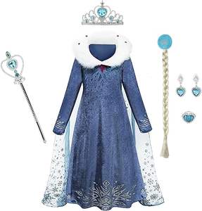 Costume de princesse pour filles, déguisement de <span class=keywords><strong>reine</strong></span> <span class=keywords><strong>des</strong></span> <span class=keywords><strong>neiges</strong></span> pour Noël, fête d'anniversaire, robe de couronnement - Product Image 1