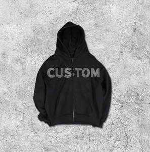 Sweat à capuche zippé uni de haute qualité, poids lourd, surdimensionné, personnalisé, vente en gros 100% coton, pull brodé noir - Product Image 3