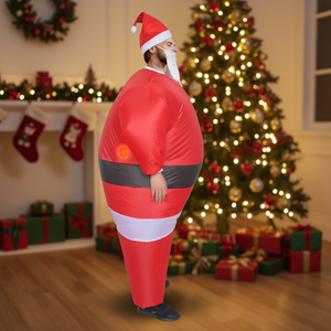 Costume gonfiabile da Babbo Natale per adulti, adatto a persone alte da 1,5 a 2 metri. Ideale per Natale, cosplay, feste, spettacoli teatrali e feste in costume. - Product Image 1