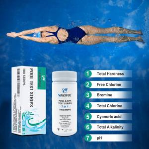 Vente chaude 7 en 1 Bandelettes de <span class=keywords><strong>test</strong></span> de <span class=keywords><strong>piscine</strong></span> et de spa <span class=keywords><strong>Bandelette</strong></span> de <span class=keywords><strong>test</strong></span> de <span class=keywords><strong>chlore</strong></span> de <span class=keywords><strong>piscine</strong></span> pour bains à remous 100 pièces - Product Image 5