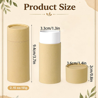 Tubes en papier kraft rechargeables, contenants en carton pour déodorant solide, parfum solide DIY, baume à lèvres, soin de la peau, hydratant, baume corporel