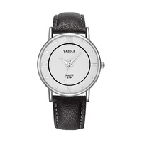 Montre à quartz Yazole 279, vente en gros aux agents de marque, prix bas, bracelet en cuir, résistante à l'eau, affichage analogique, montre simple pour les amoureux