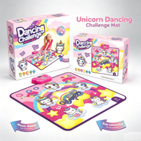 Tapis de danse électronique avec 5 boutons lumineux sans fil, LED musicale, tapis de jeu musical sensible au toucher