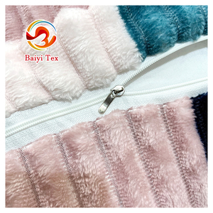 Juego de mantas cálidas suaves a cuadros con estampado personalizado, textiles para el hogar, juego de sábanas, sábanas con patrones de rayas de franela Coral - Product Image 4