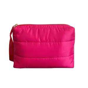 Puffer Purse for Women Large Puffy Light weight Quilted Tote Bag Cotton Padded Puffer Cosmetic Bag