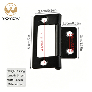 YOYOW Bisagra de hierro de 2 pulgadas para muebles, cobre antiguo, sin mortaja, empotrada, anticaída, con rodamiento silencioso, para cajas de madera - Product Image 2