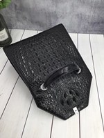 Sac à main en cuir de crocodile noir, sac bandoulière convertible pour femme, sac à bandoulière à poignée unique, sac à main pour femme pour usage quotidien