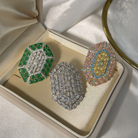 SENYU Élégantes Boucles d'Oreilles Clous Art Déco Ovales Marquise CZ en Forme de Bouclier, Uniques, Rose Jaune Turquoise, Bijoux de Luxe pour Femme, Cadeau