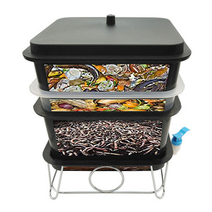 Home Plastic Pp 15L Garden Vermi Soil Disks Set Composting Vermicompost Bed 4 Tray Compost Farm Worm Bin