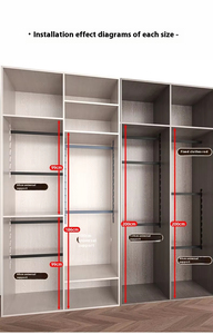 Le matériel de suspension de base en alliage d'aluminium chromé réglable prend en charge n'importe quelle taille de garde-robe Installation facile pour la chambre à coucher - Product Image 6